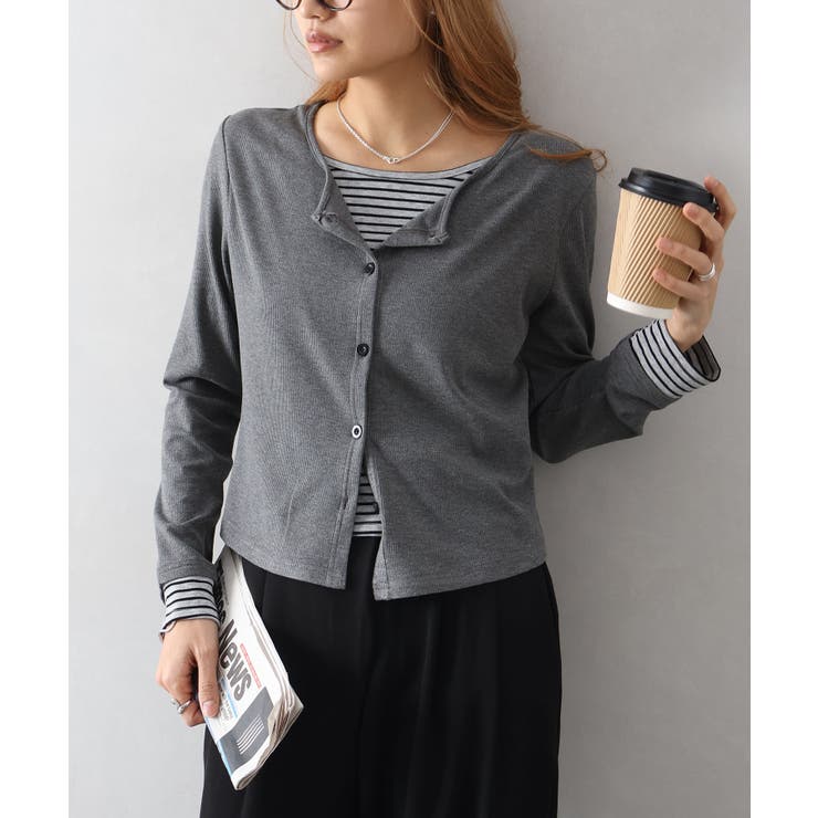 ボーダーレイヤードカーディガン | SpRay | 詳細画像25 