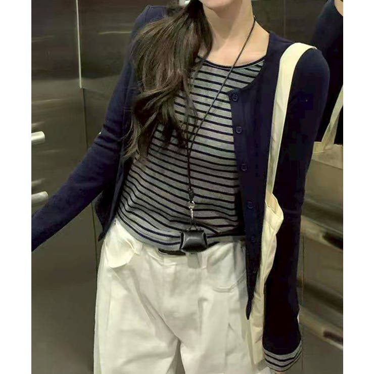 ボーダーレイヤードカーディガン | SpRay | 詳細画像2 