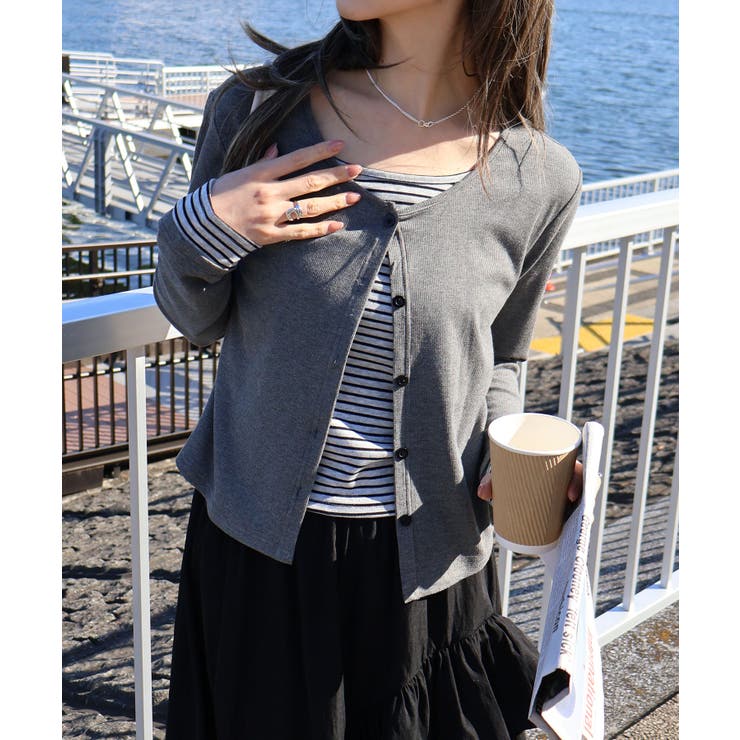 ボーダーレイヤードカーディガン | SpRay | 詳細画像31 