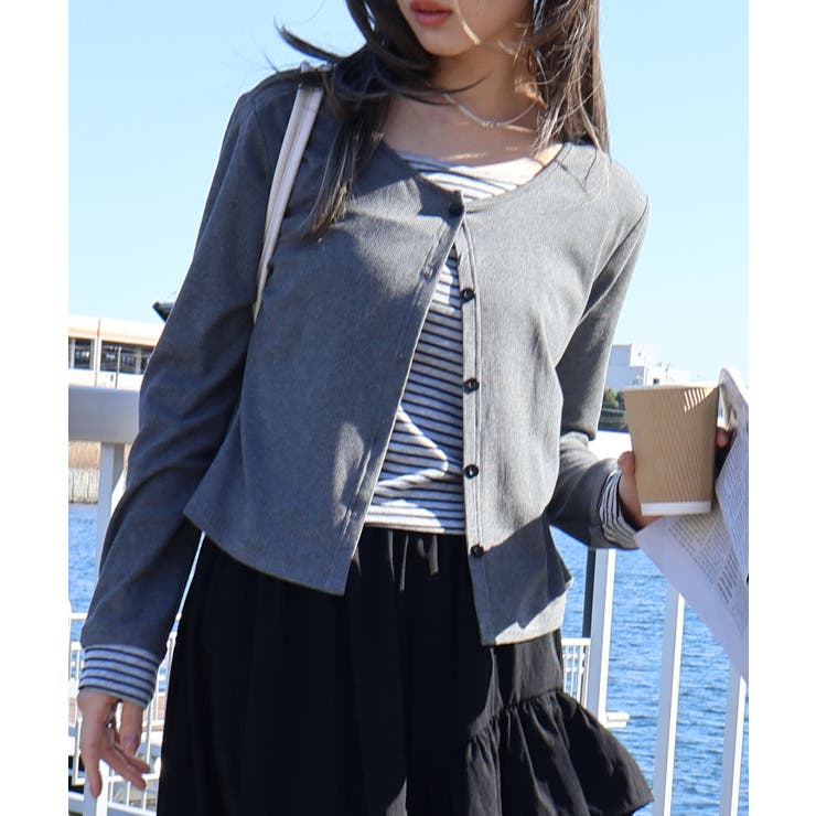 ボーダーレイヤードカーディガン | SpRay | 詳細画像32 