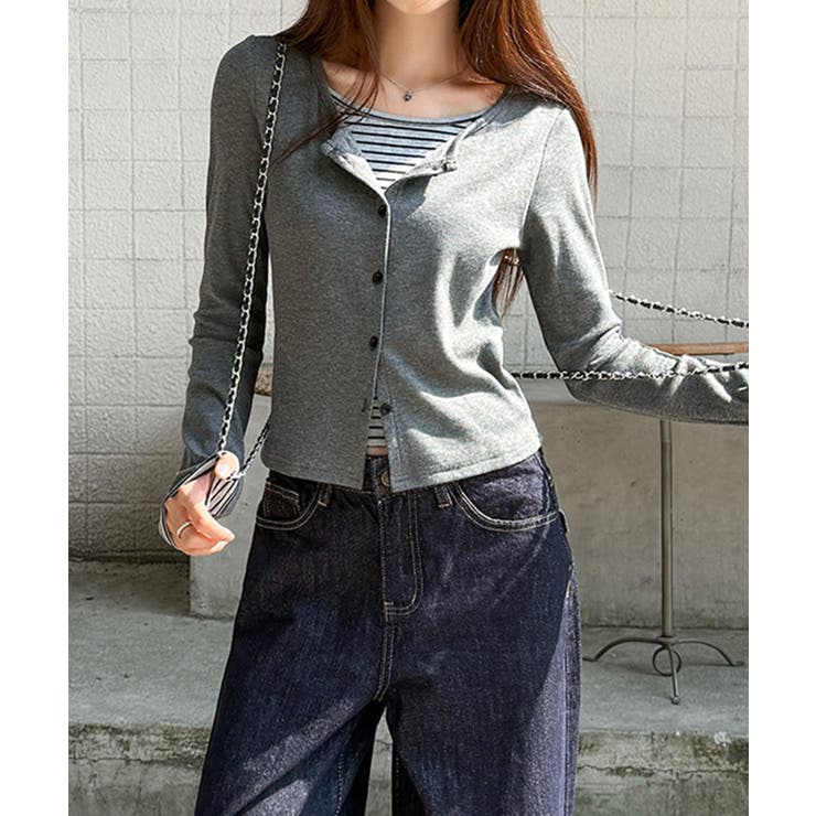 ボーダーレイヤードカーディガン | SpRay | 詳細画像4 