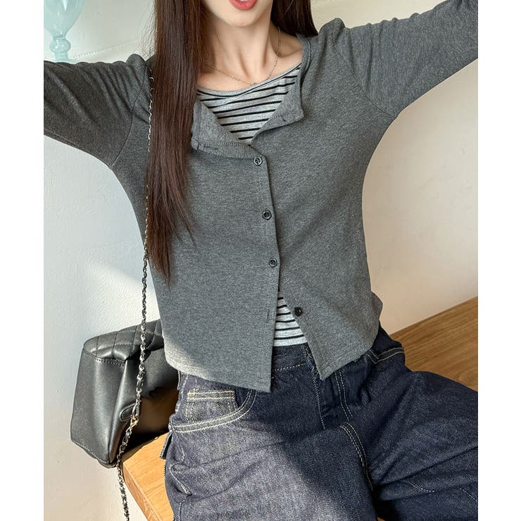 ボーダーレイヤードカーディガン | SpRay | 詳細画像5 