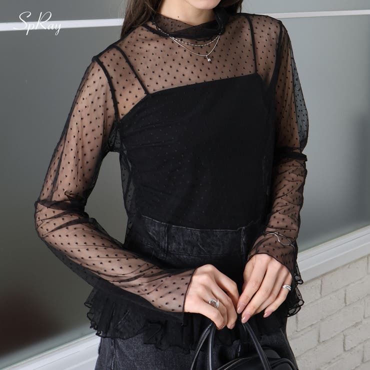 ドットチュールペプラムロングスリーブ | SpRay | 詳細画像1 