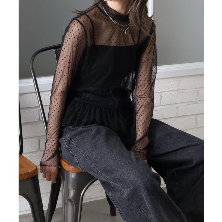 ドットチュールペプラムロングスリーブ | SpRay | 詳細画像3 