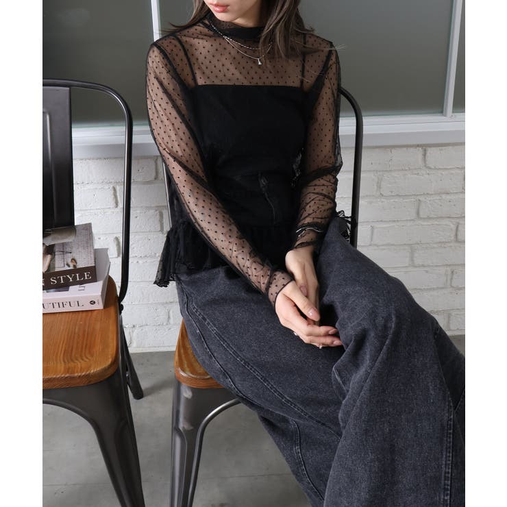 ドットチュールペプラムロングスリーブ | SpRay | 詳細画像4 