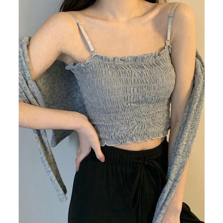 グレー | シャーリングカップ付ベアトップ | SpRay