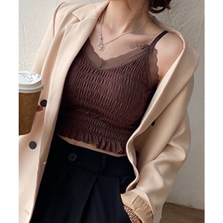 ブラウン | シャーリングカップ付キャミソール | SpRay