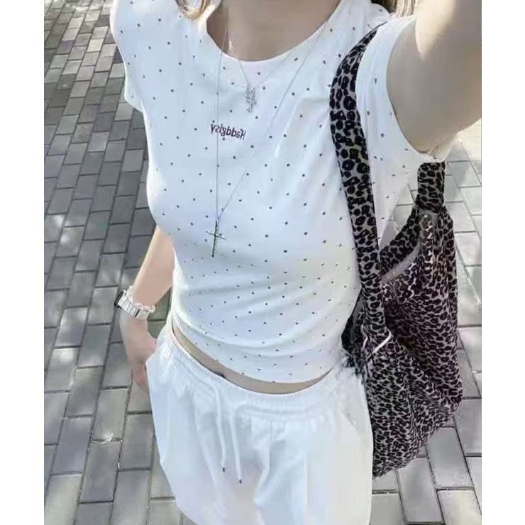 ドットロゴ半袖刺繍トップス | SpRay | 詳細画像11 