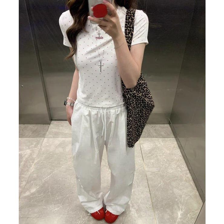 ドットロゴ半袖刺繍トップス | SpRay | 詳細画像12 