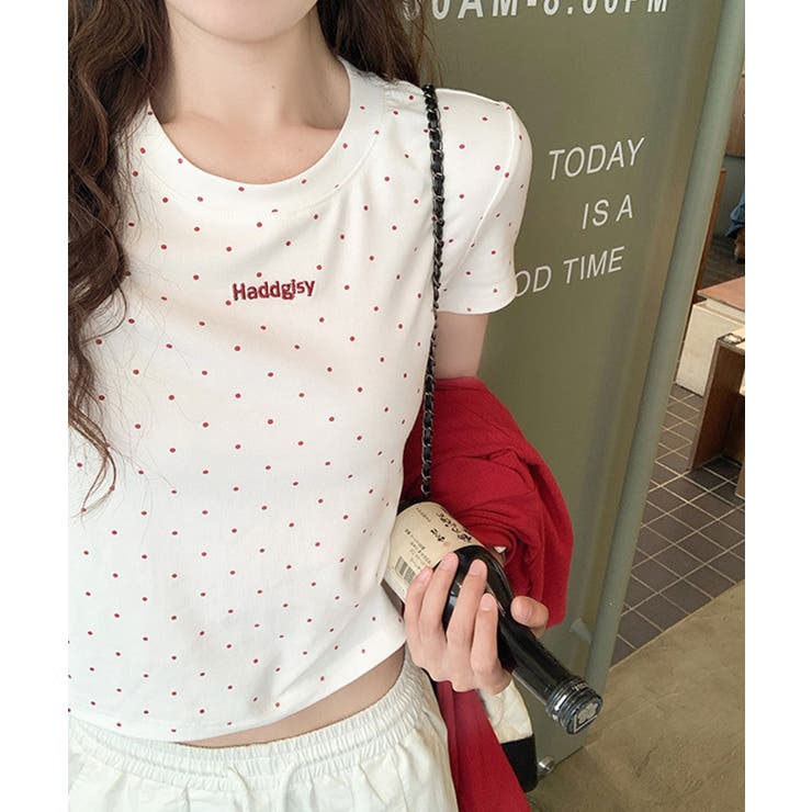 ドットロゴ半袖刺繍トップス | SpRay | 詳細画像5 