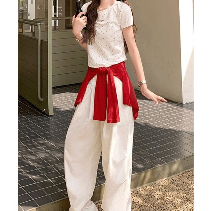 ドットロゴ半袖刺繍トップス | SpRay | 詳細画像6 