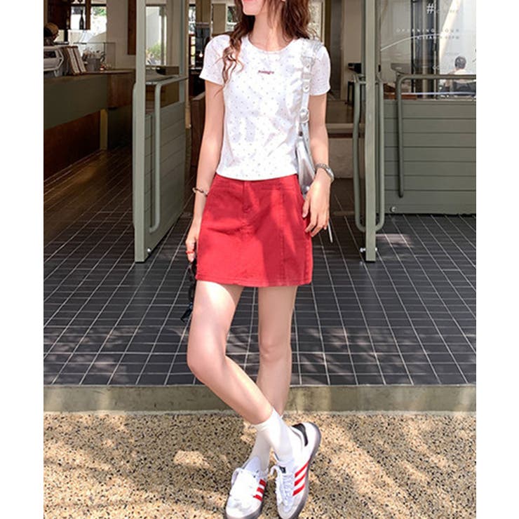 ドットロゴ半袖刺繍トップス | SpRay | 詳細画像7 