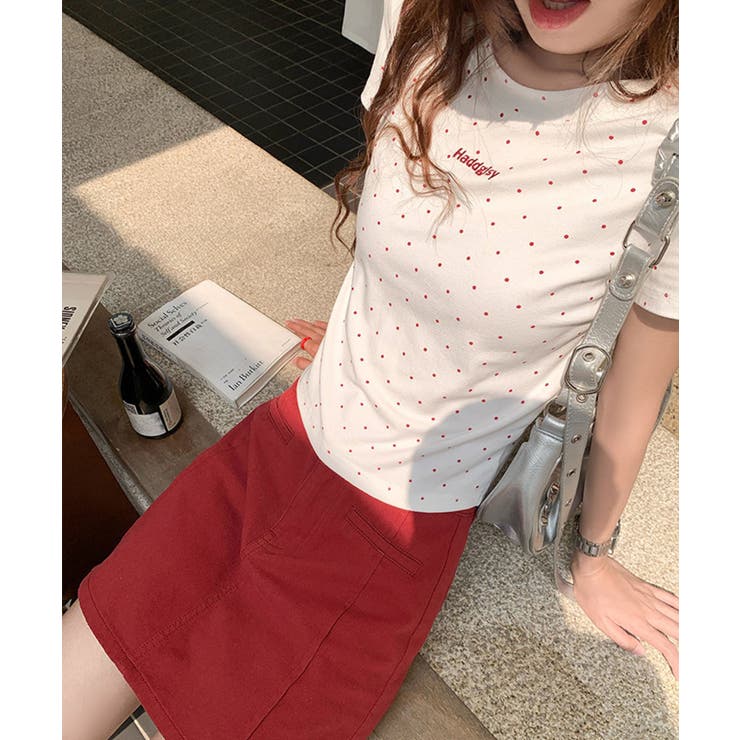 ドットロゴ半袖刺繍トップス | SpRay | 詳細画像8 