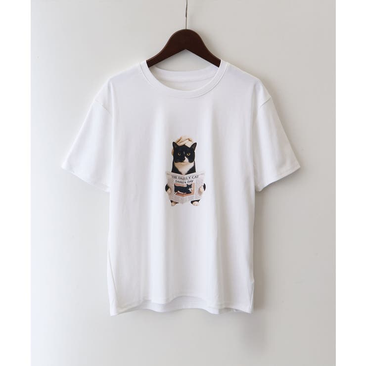 オフホワイト | CAT転写Tシャツ | SpRay