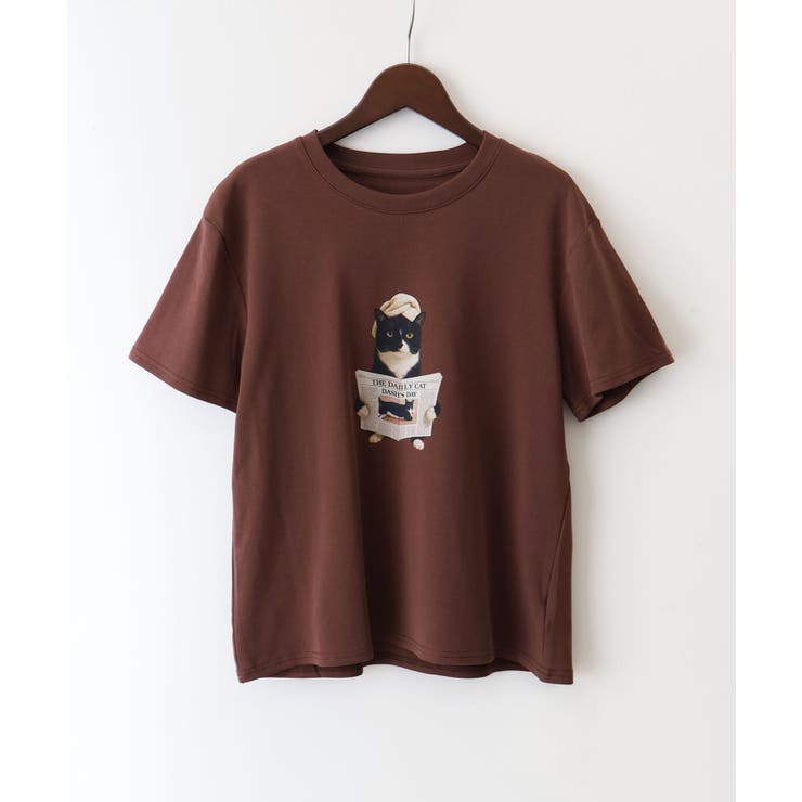 ブラウン | CAT転写Tシャツ | SpRay