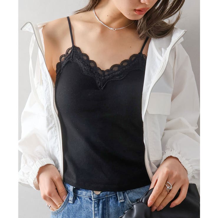 ブラック | カップ付レースキャミソール | SpRay