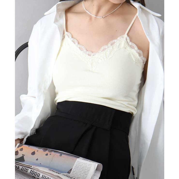 アイボリー | カップ付レースキャミソール | SpRay