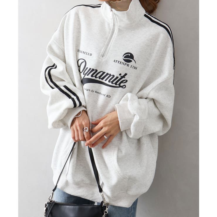 オートミール | 袖ラインロゴハーフZIP | SpRay