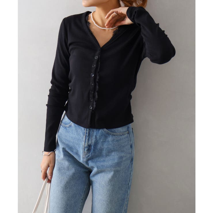 レース付フェイクカーディガン | SpRay | 詳細画像16 