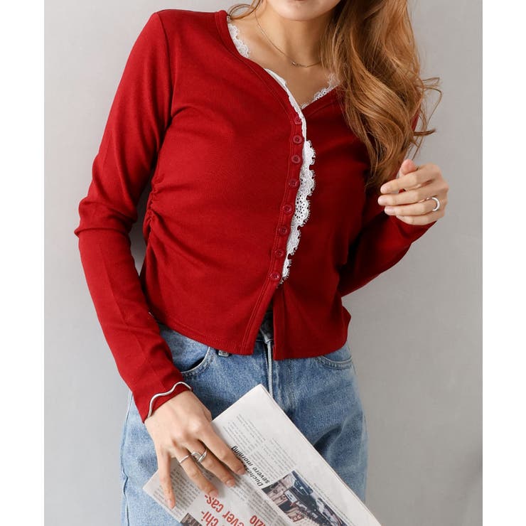 レース付フェイクカーディガン | SpRay | 詳細画像17 