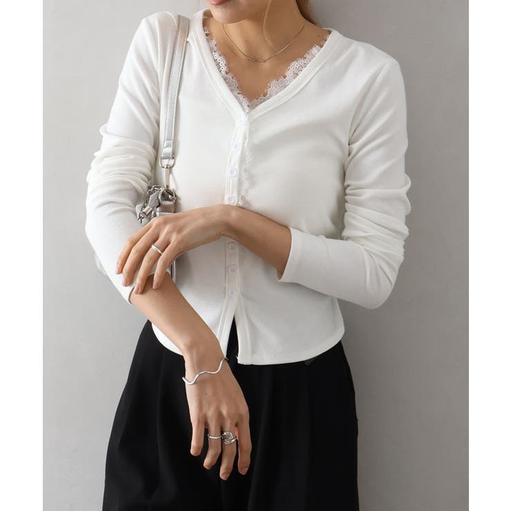 レース付フェイクカーディガン | SpRay | 詳細画像22 