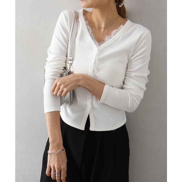 レース付フェイクカーディガン | SpRay | 詳細画像23 