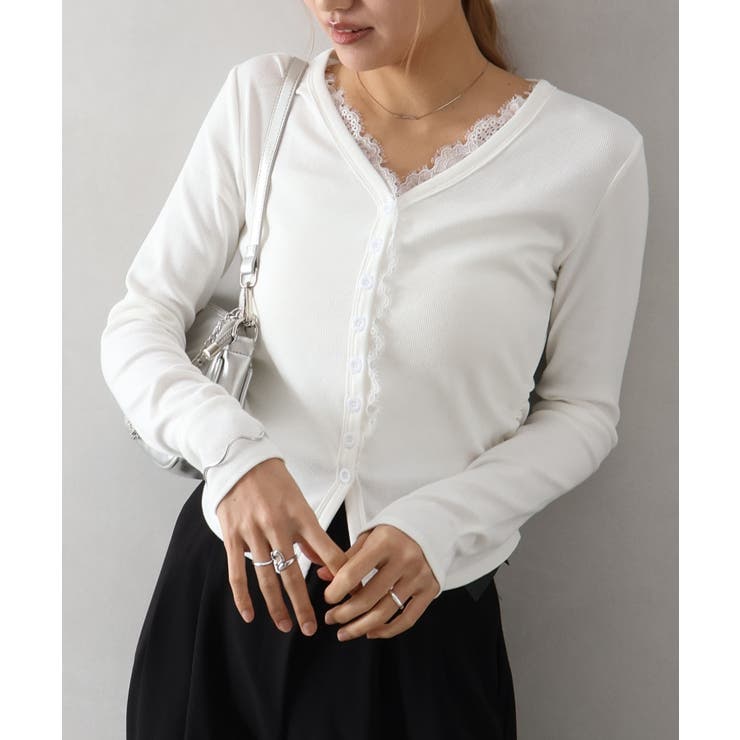 レース付フェイクカーディガン | SpRay | 詳細画像24 