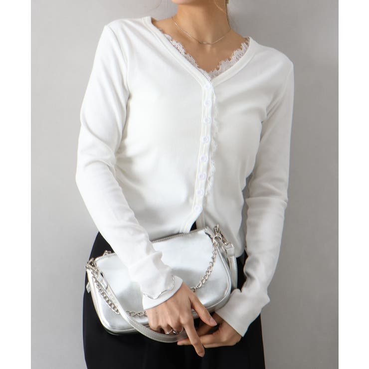 レース付フェイクカーディガン | SpRay | 詳細画像25 