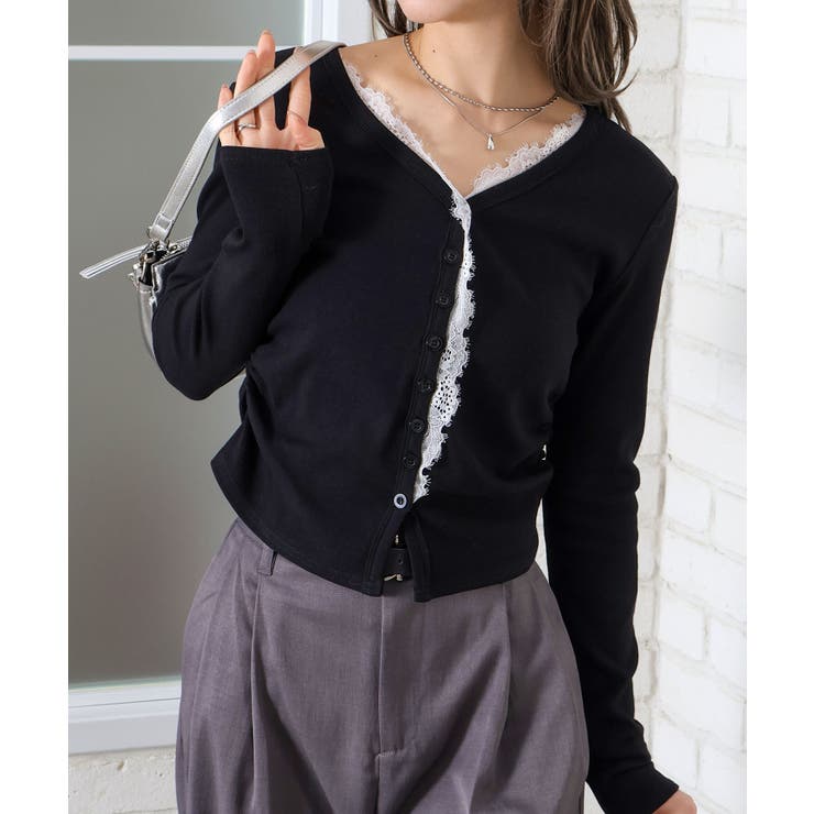 レース付フェイクカーディガン | SpRay | 詳細画像27 