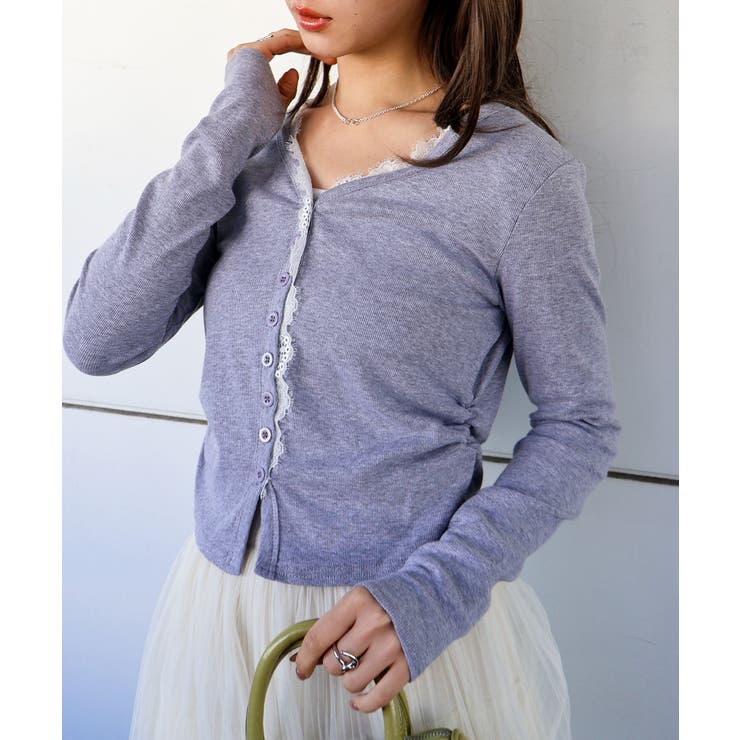 レース付フェイクカーディガン | SpRay | 詳細画像4 