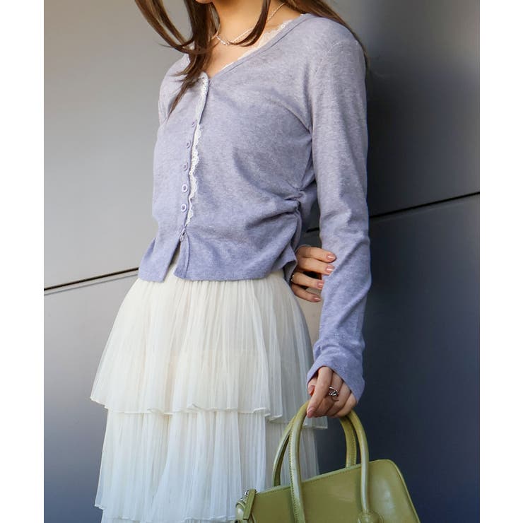 レース付フェイクカーディガン | SpRay | 詳細画像7 