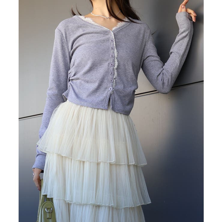 レース付フェイクカーディガン | SpRay | 詳細画像8 