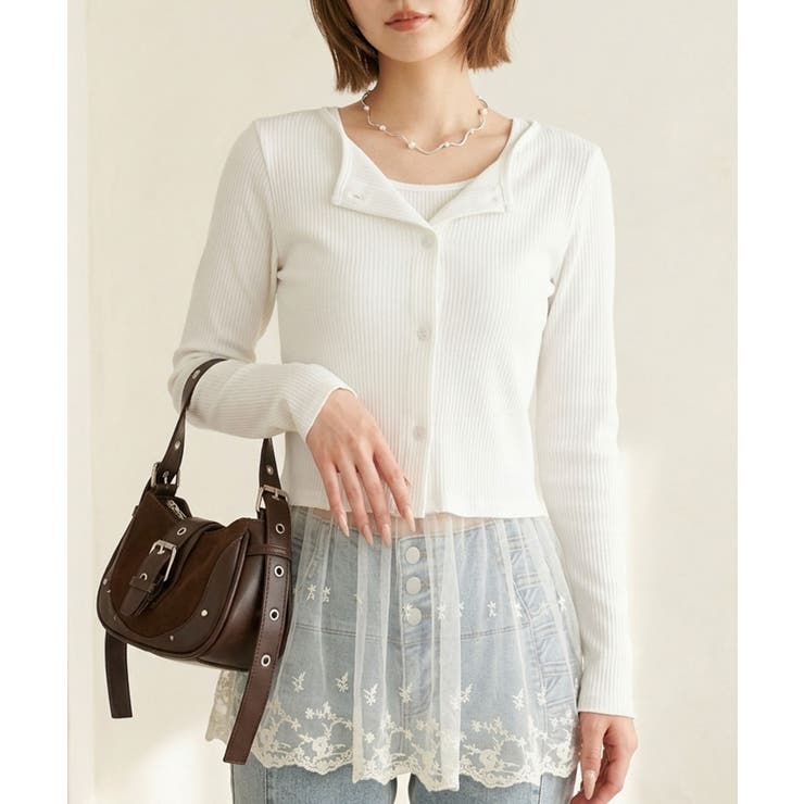 ホワイト | テレコチュールカーディガンセット | SpRay