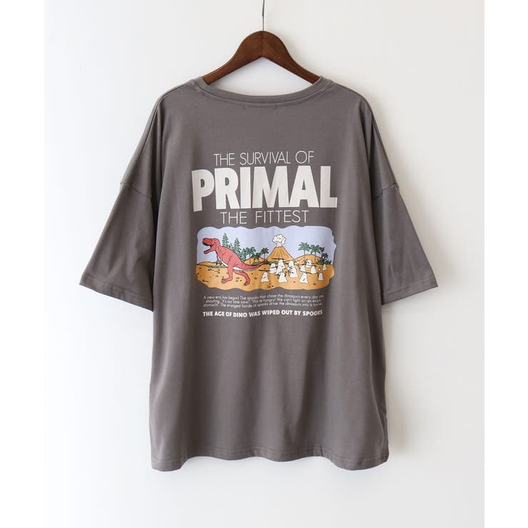 チャコールグレー | 恐竜おばけ Ｔシャツ | SpRay