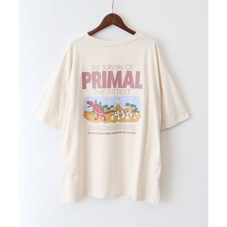 アイボリー | 恐竜おばけ Ｔシャツ | SpRay