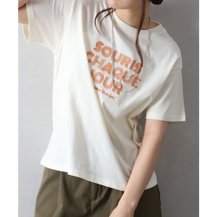 ラインロゴ刺繍 Tシャツ | SpRay | 詳細画像16 