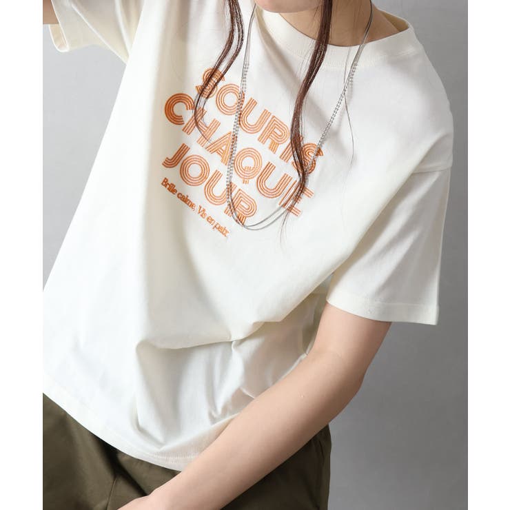 ラインロゴ刺繍 Tシャツ | SpRay | 詳細画像21 