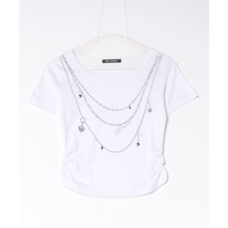 スタッズネックレスプリントＴシャツ | SpRay | 詳細画像8 