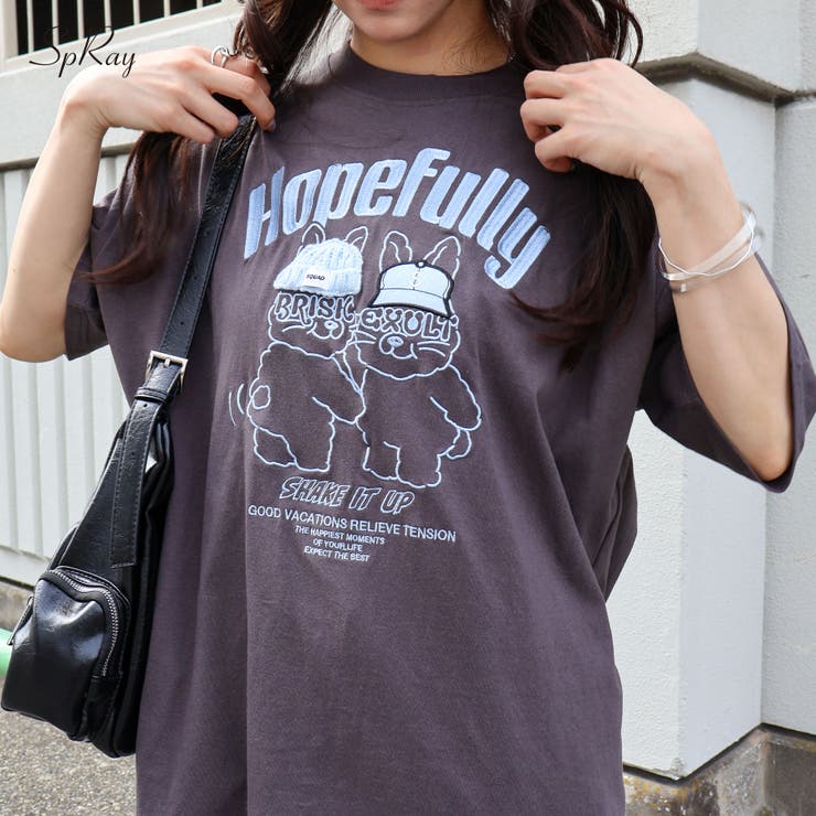 うさぎ刺繍Tシャツ | SpRay | 詳細画像1 