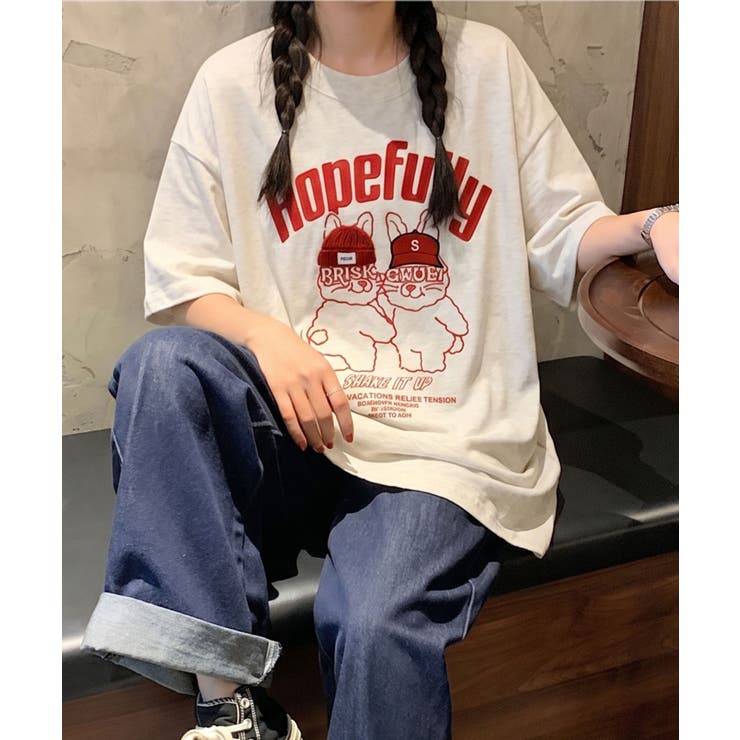 うさぎ刺繍Tシャツ | SpRay | 詳細画像15 