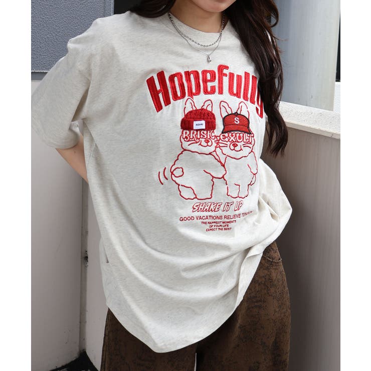 うさぎ刺繍Tシャツ | SpRay | 詳細画像17 