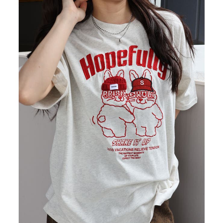 うさぎ刺繍Tシャツ | SpRay | 詳細画像18 
