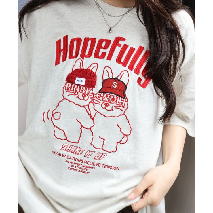 うさぎ刺繍Tシャツ | SpRay | 詳細画像20 