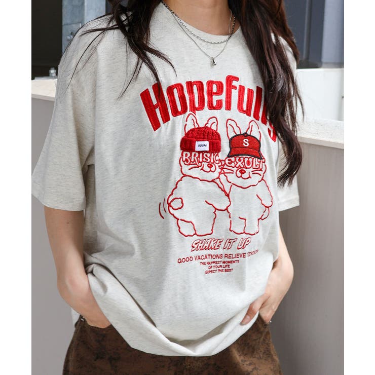 うさぎ刺繍Tシャツ | SpRay | 詳細画像21 