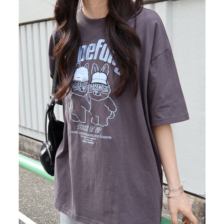 うさぎ刺繍Tシャツ | SpRay | 詳細画像2 