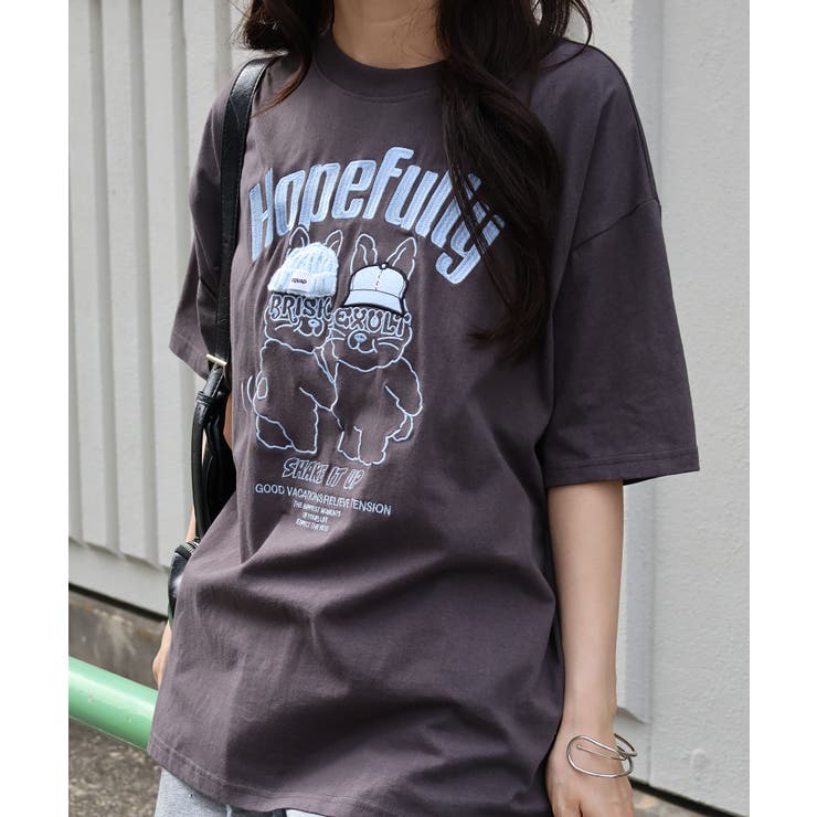 うさぎ刺繍Tシャツ | SpRay | 詳細画像3 