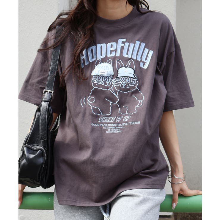 うさぎ刺繍Tシャツ | SpRay | 詳細画像6 