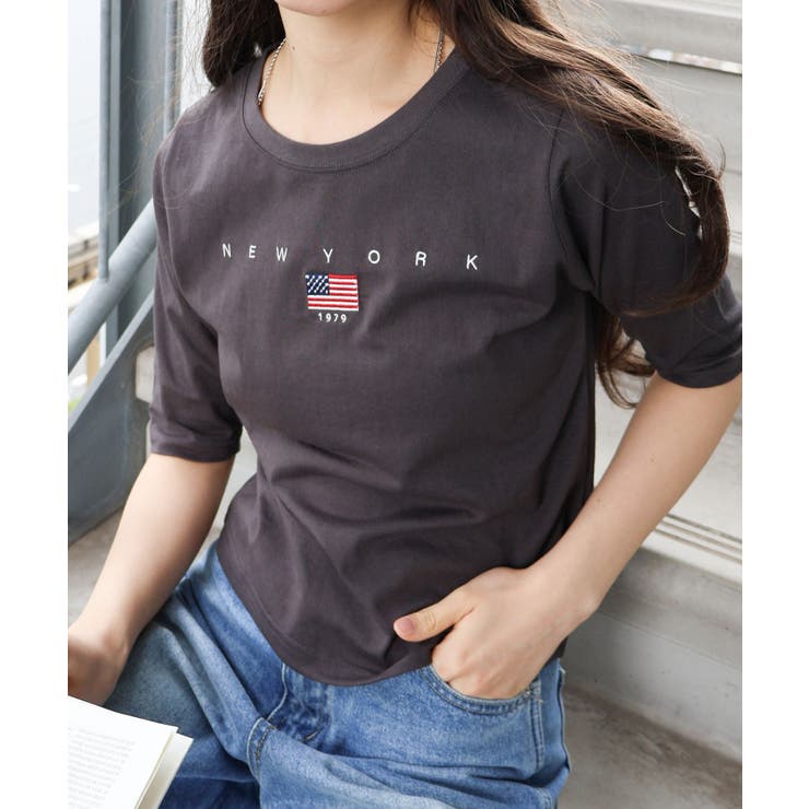 スミクロ | USA刺繍ロゴショートスリーブTシャツ | SpRay