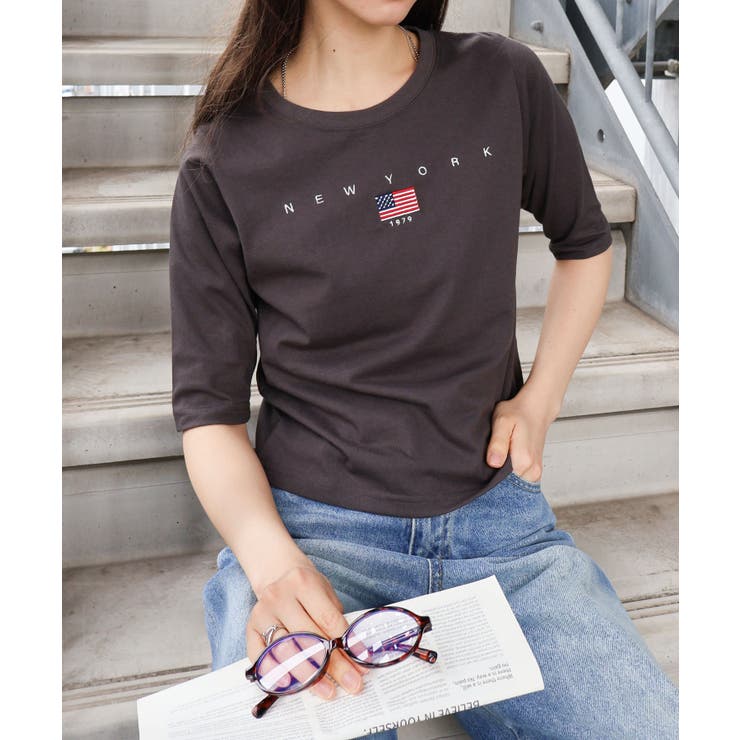 USA刺繍ロゴショートスリーブTシャツ | SpRay | 詳細画像4 