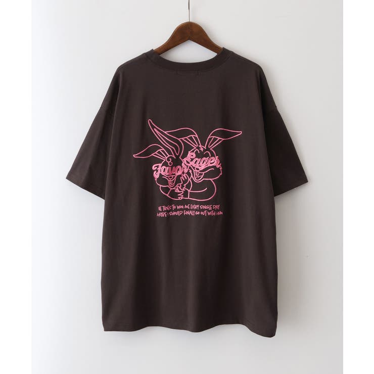 ハグうさぎ刺繍BIG Tシャツ | SpRay | 詳細画像11 